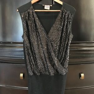 Tory Burch Black Sequin Top- Size Small